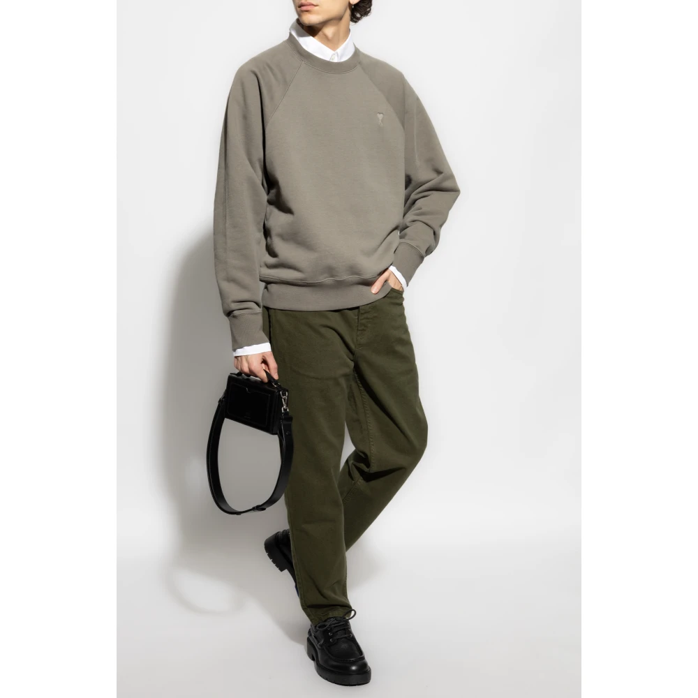 Ami Paris Sweatshirt met Logo Green Heren