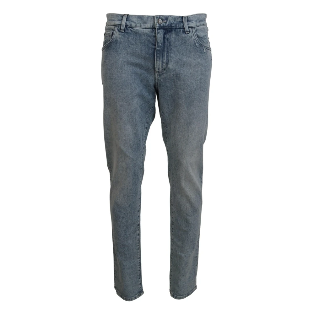 Dolce & Gabbana Blue Wash Slim Fit Cotton Denim Jeans - IT56 | XXL - Image 2