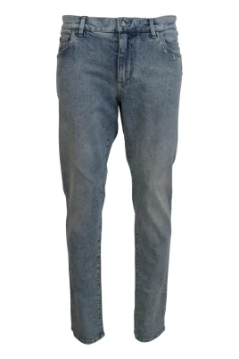 Elegant Slim-Fit Ljusblå Denimbyxor