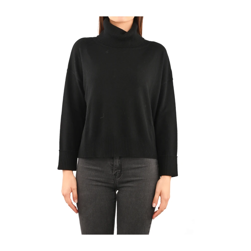 Pennyblack Geribbelde coltrui van wol Black Dames