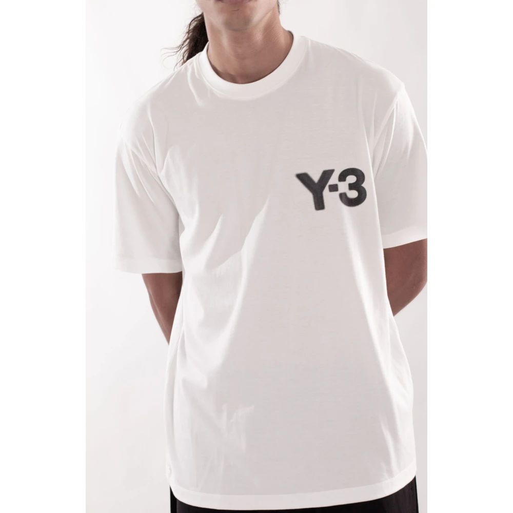 Y-3 Krijtwit Faded Logo Tee White Heren