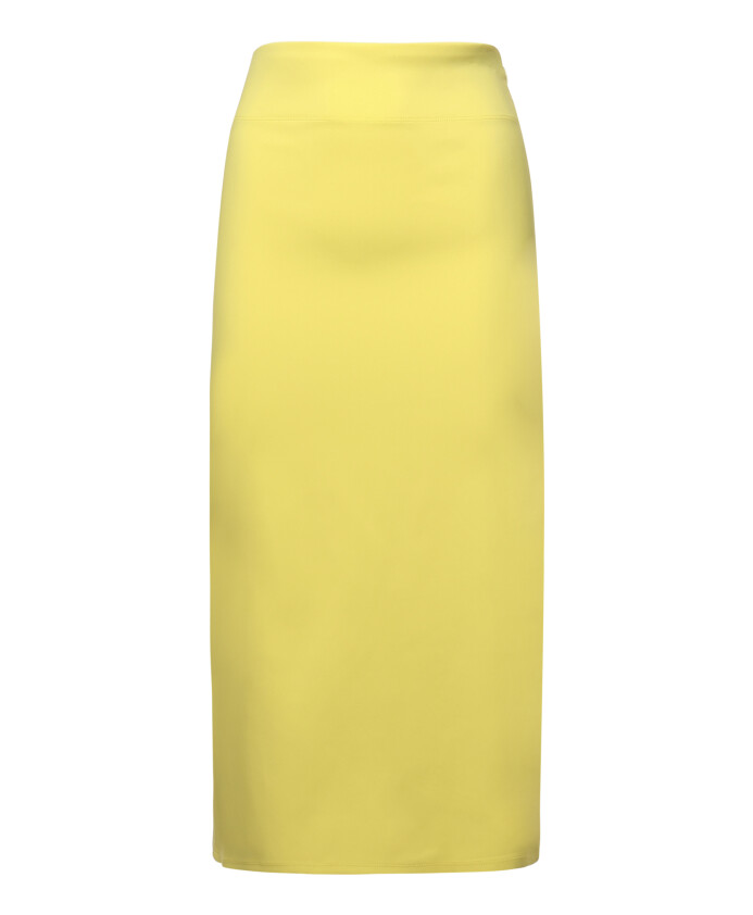 jupe-jaune-en-viscose-extensible-a-taille-haute