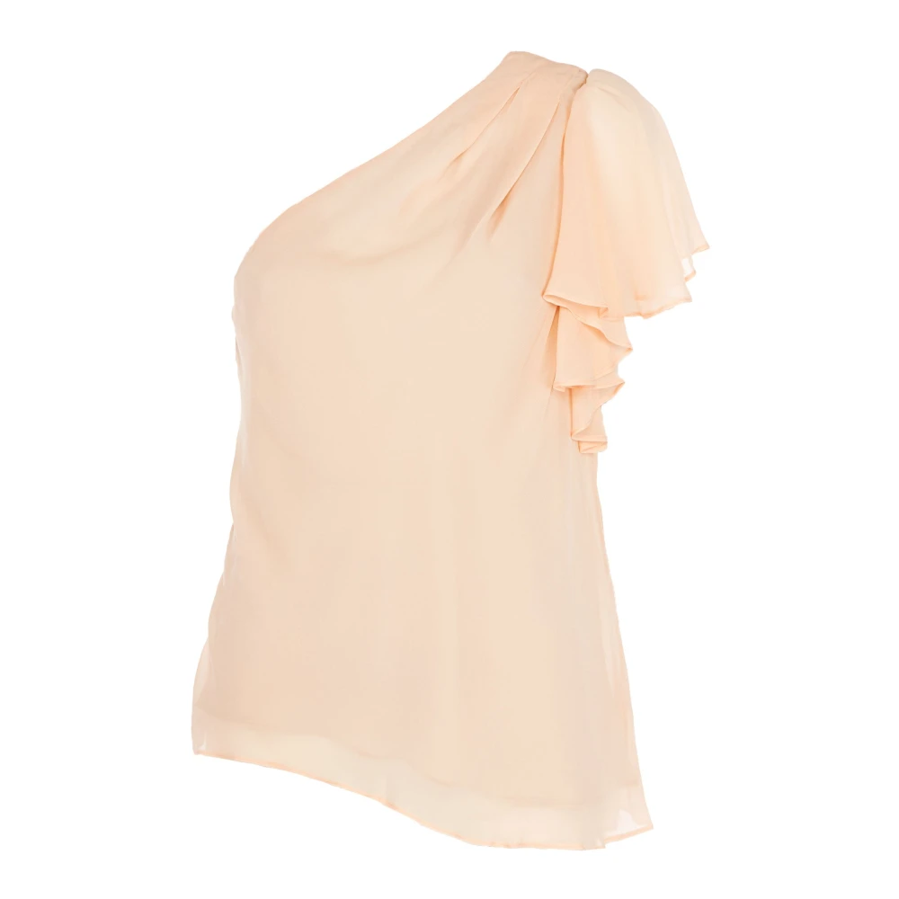 PATRIZIA PEPE Elegante One-Shoulder Blouse in Roze Pink Dames