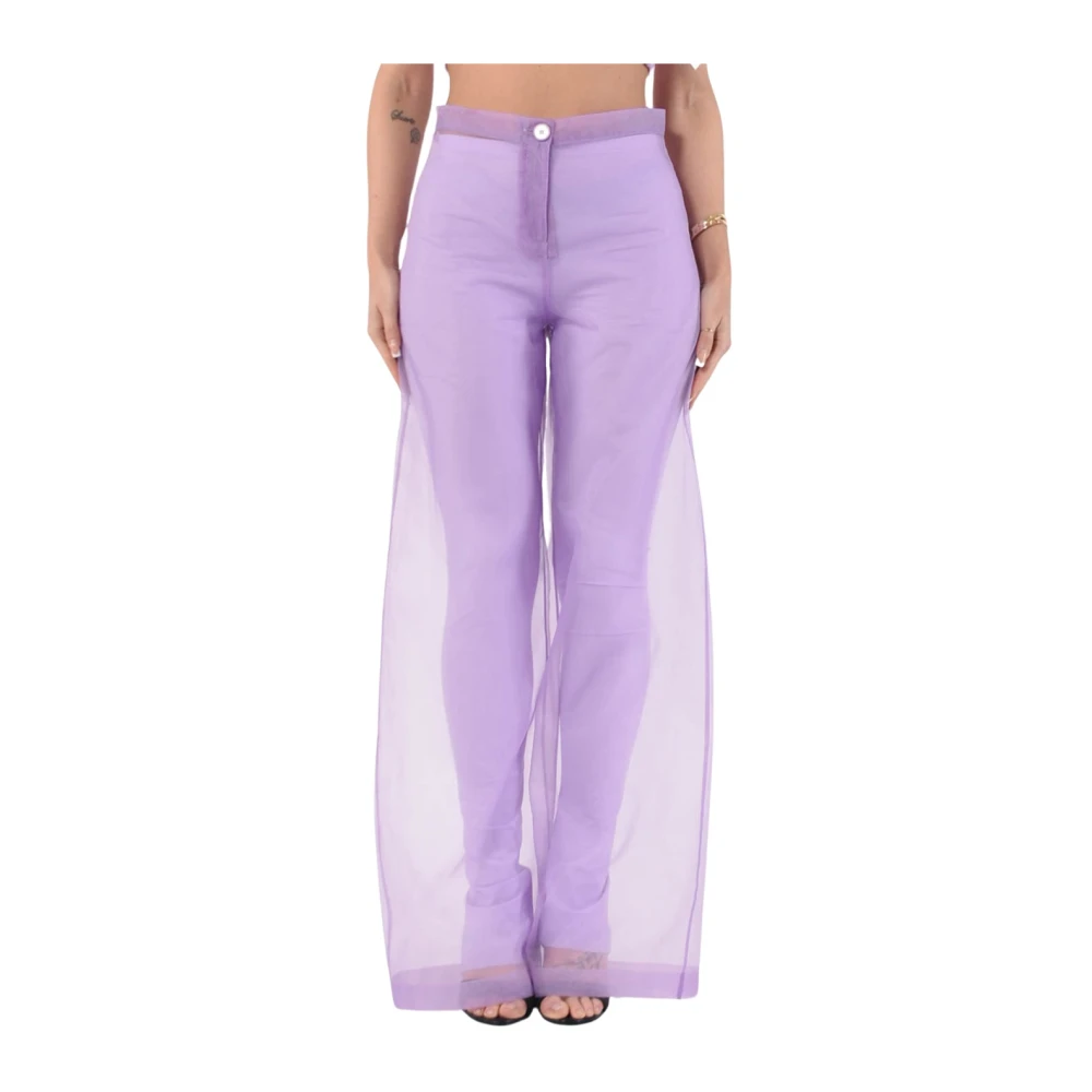 PATRIZIA PEPE Hoge taille transparante leggings Purple Dames