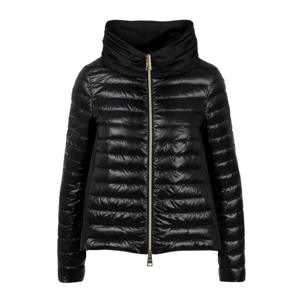 Herno Vrouw Zwart Ultralichte Nylon Jas