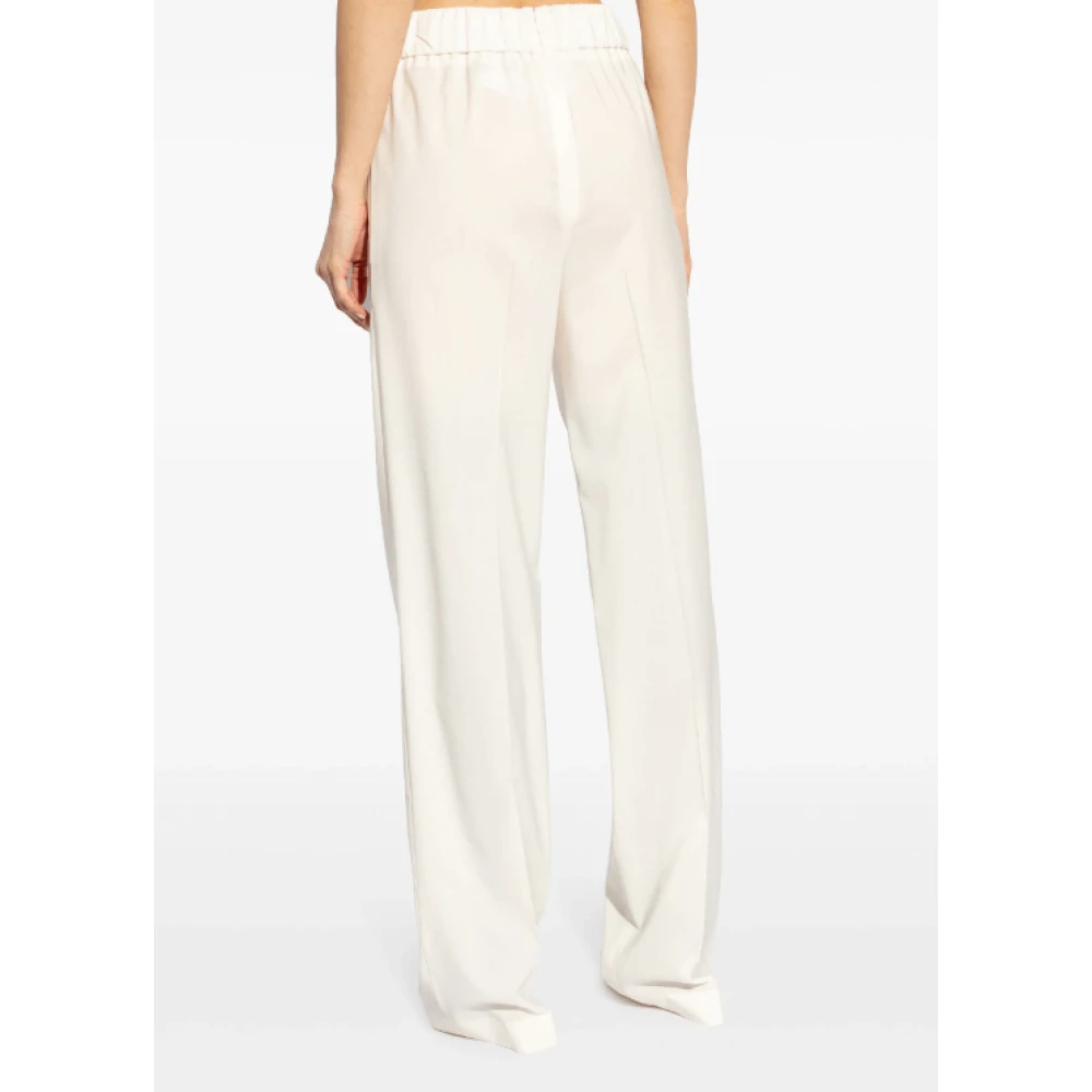 Dolce & Gabbana Witte Wol Hoge Taille Broek White Dames