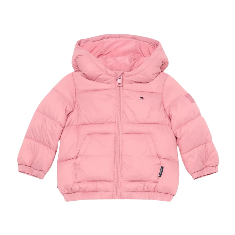 Tommy Hilfiger Unisex Kids Pink Winter Jackets, 9 M, Hooded Nylon Jacket