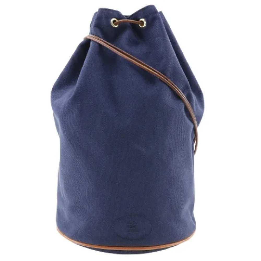 Hermès Vintage Pre-owned Cotton shoulder-bags Blue Dames