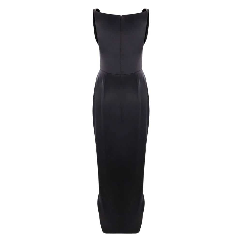 Vivienne Westwood Zwarte Gedrapeerde Cowl Neck Jurk Black Dames