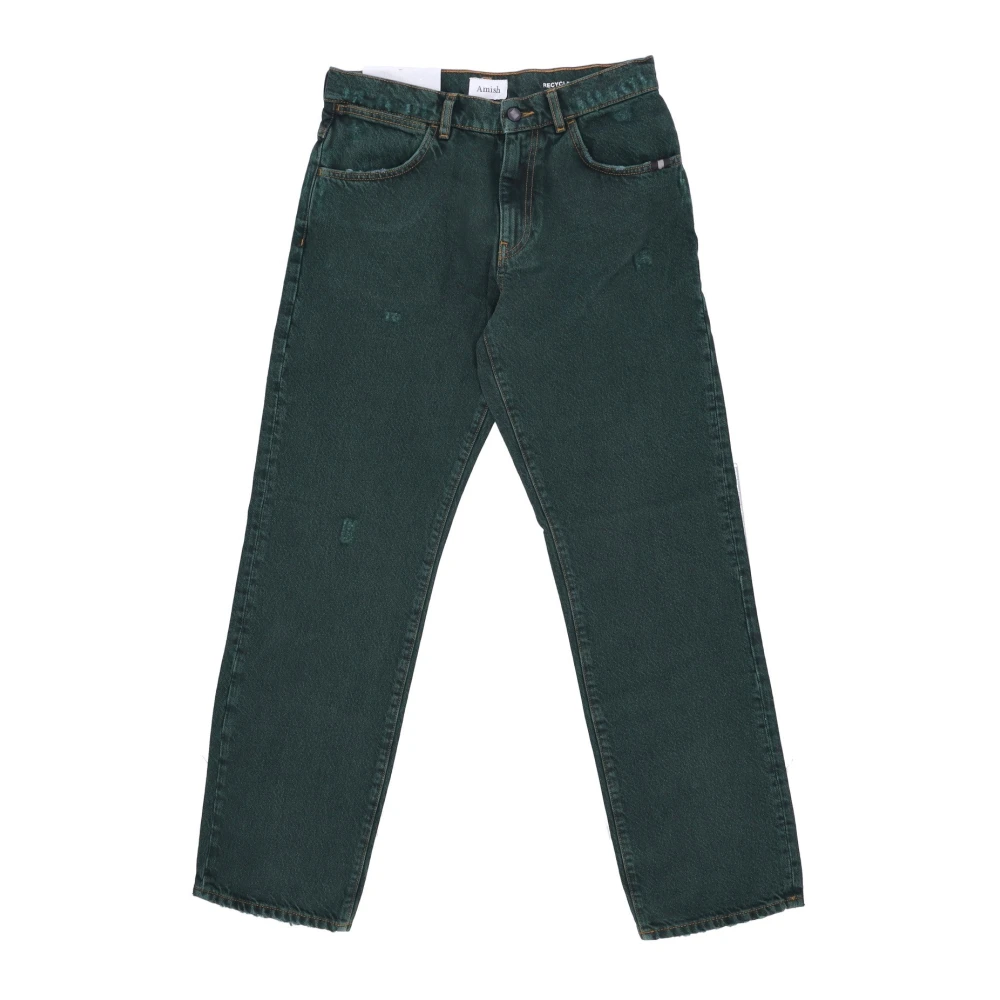 Amish Klassieke Heren Straight Leg Jeans Green Heren
