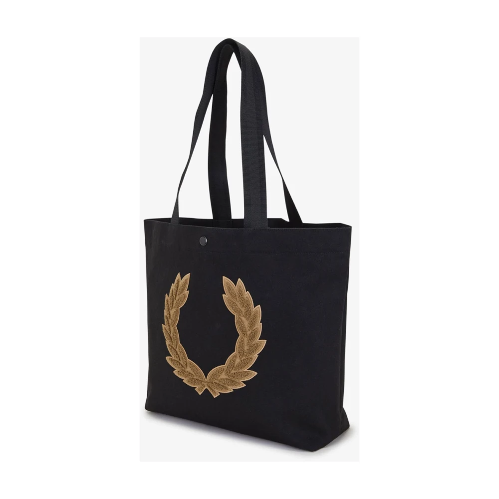 Fred Perry Zwarte Tote Tas met Laurier Logo Black Dames