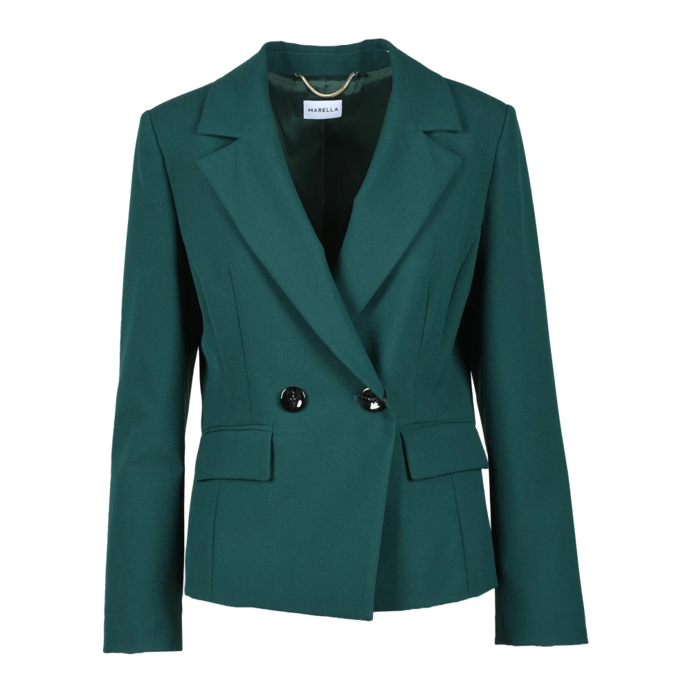 Marella Elegante Blazer met Polyester Mix Green Dames