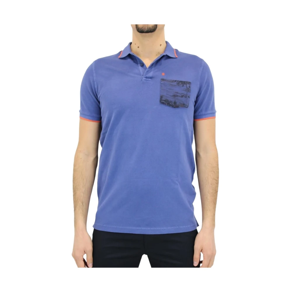 Manuel Ritz Polo Korte Mouw Blue Heren