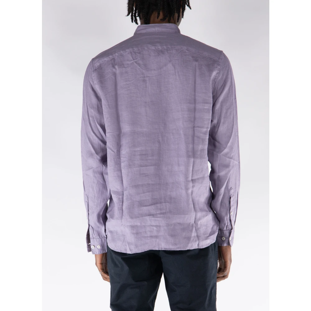Timberland Linnen Corean Shirt Purple Heren