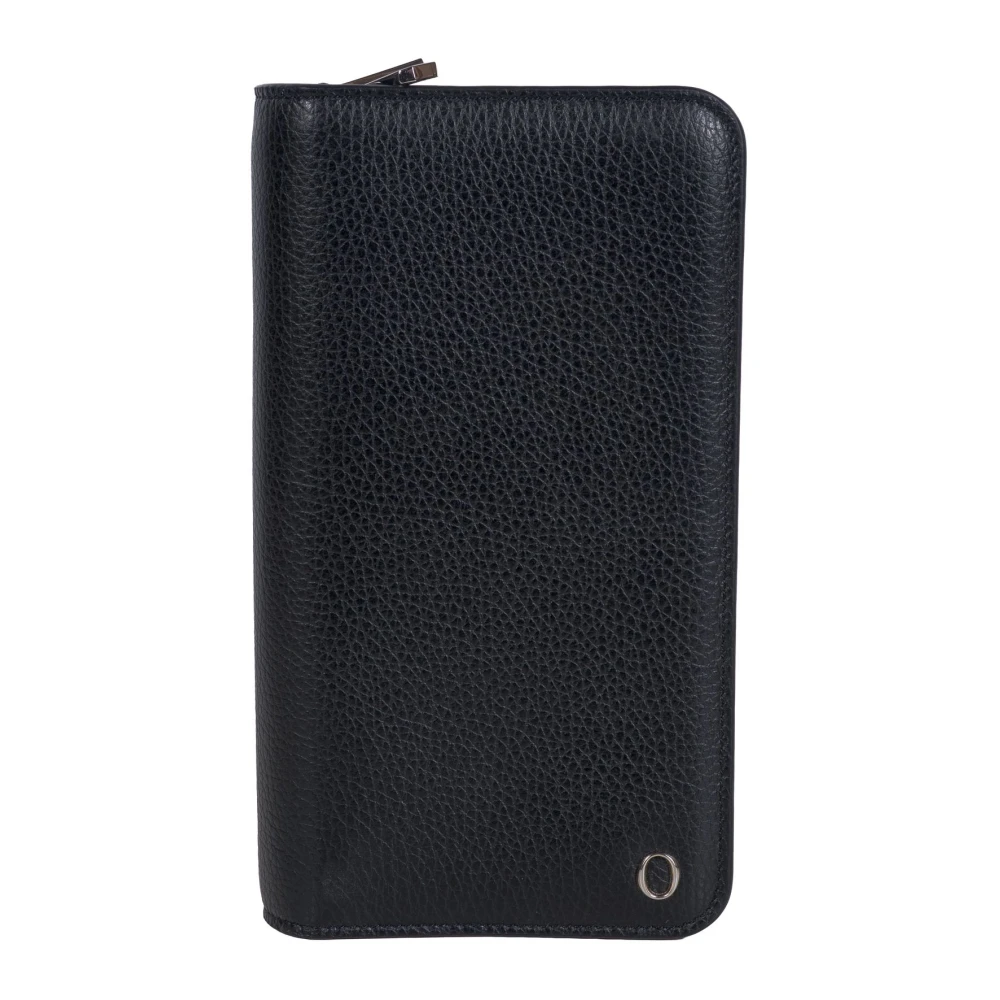 Orciani Men's Black Wallets & Cardholders, One Size, Zip Around Doppio