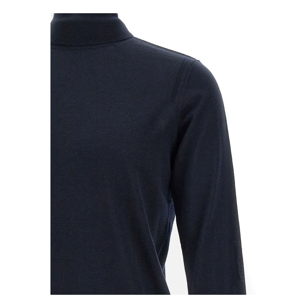 Paolo Pecora Blauwe wollen coltrui Blue Heren