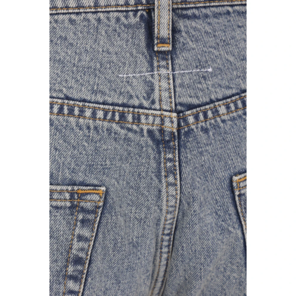 MM6 Maison Margiela Blauwe Denim Regular-Fit Jeans met Contrastpaneel Blue Heren