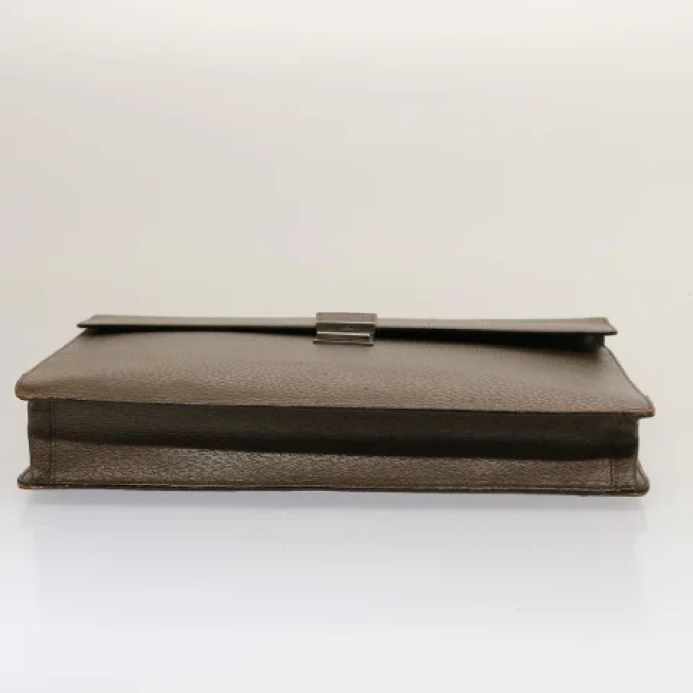 Prada Vintage Pre-owned Leather briefcases Brown Dames