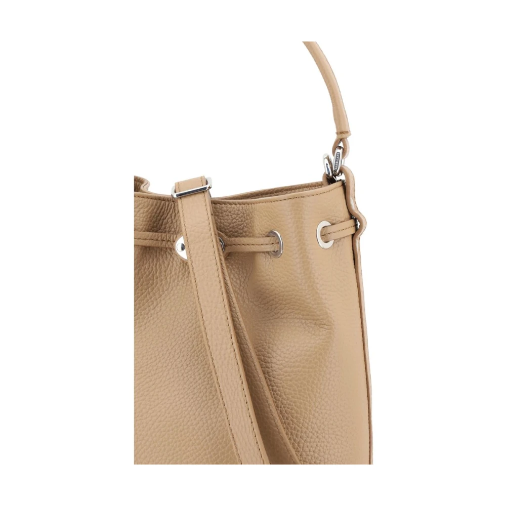Zanellato Leren Bucket Bag met Trekkoordsluiting Beige Dames