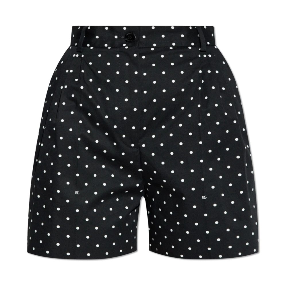 Dolce & Gabbana Women's Black Polka-Dot Pattern Shorts