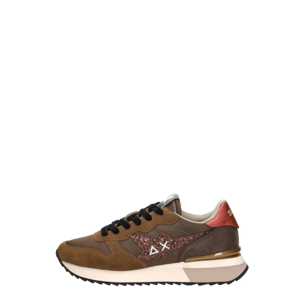 Sun68 Stargirl Glitter Logo Sneaker Dames Schoenen Bruin
