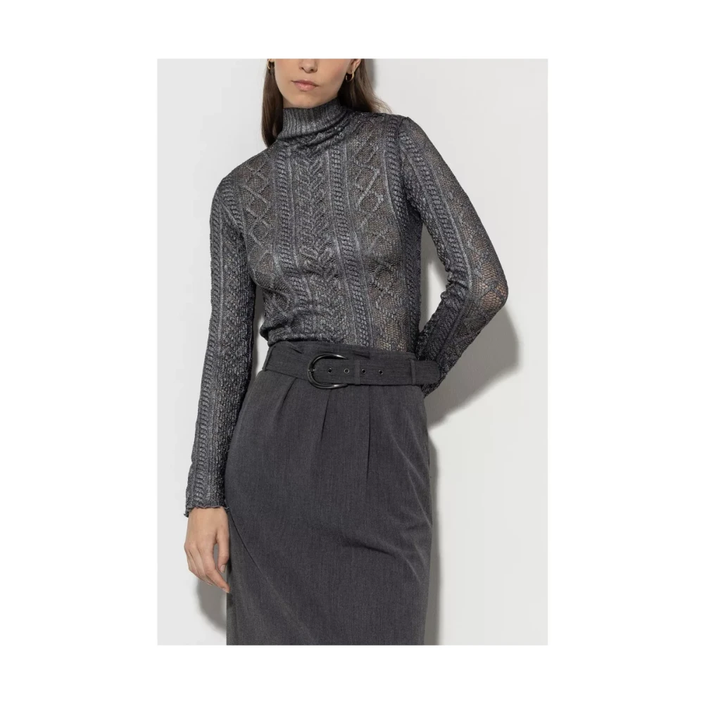 LUISA CERANO Kanten Blouse Stijlvol Mode Gray Dames