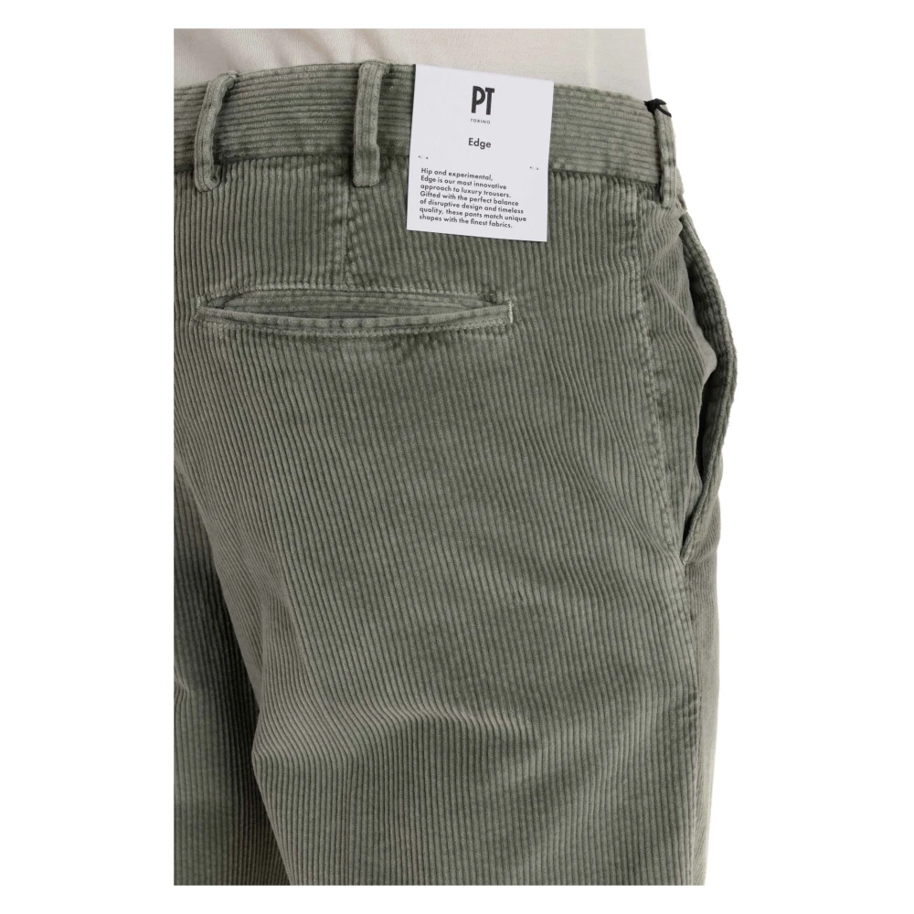 PT Torino Groene Corduroy Broek Rebel Fit Green Heren