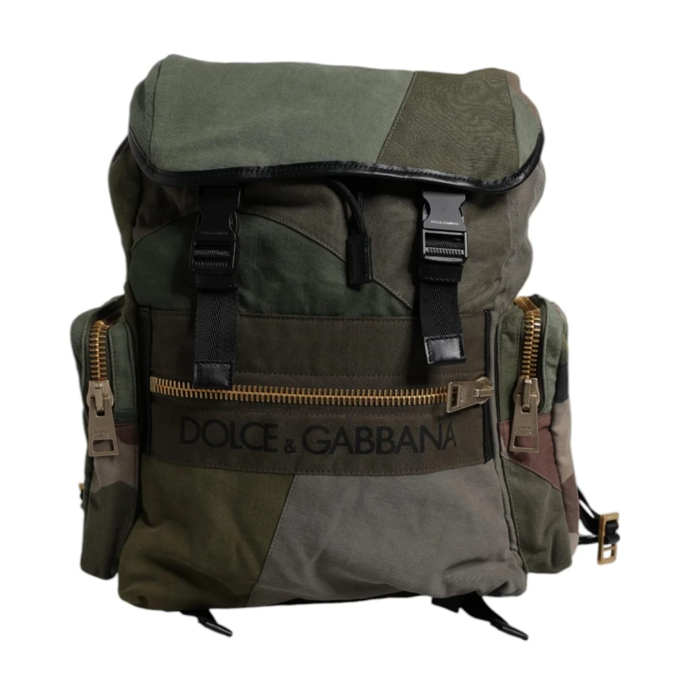 Dolce & Gabbana Men's Multicolor Patchwork Travel Backpack - Backpacks - One Size - Bags