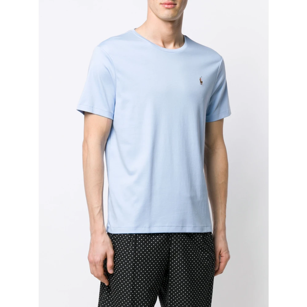 Polo Ralph Lauren Geborduurde Slim Fit Katoenen T-shirt Blue Heren