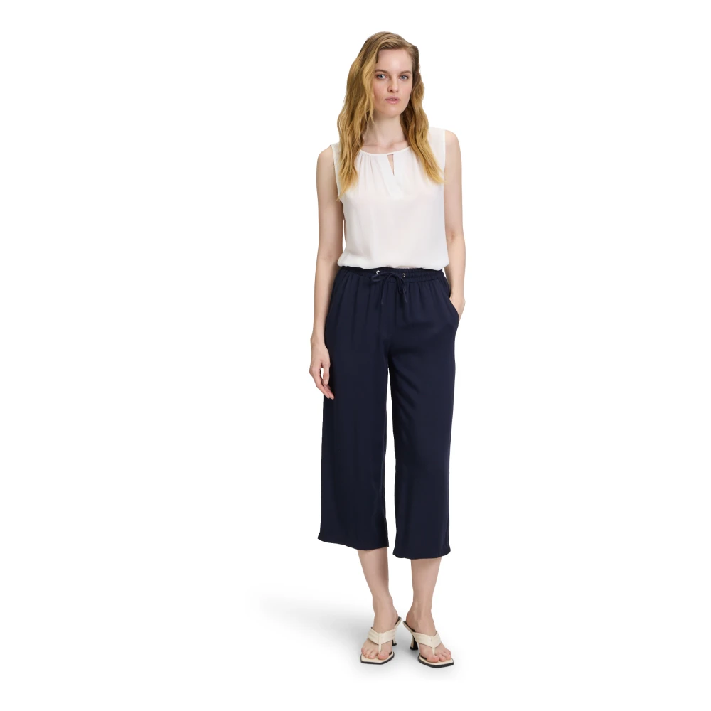 Betty Barclay Elastische taille broek met zakken Blue Dames