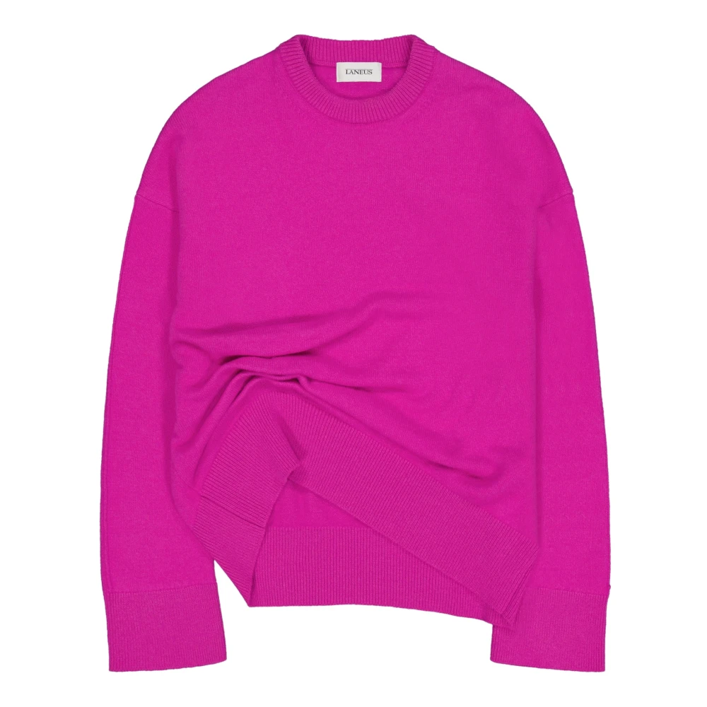 Laneus Asymmetrische Merinowollen Trui Pink Dames