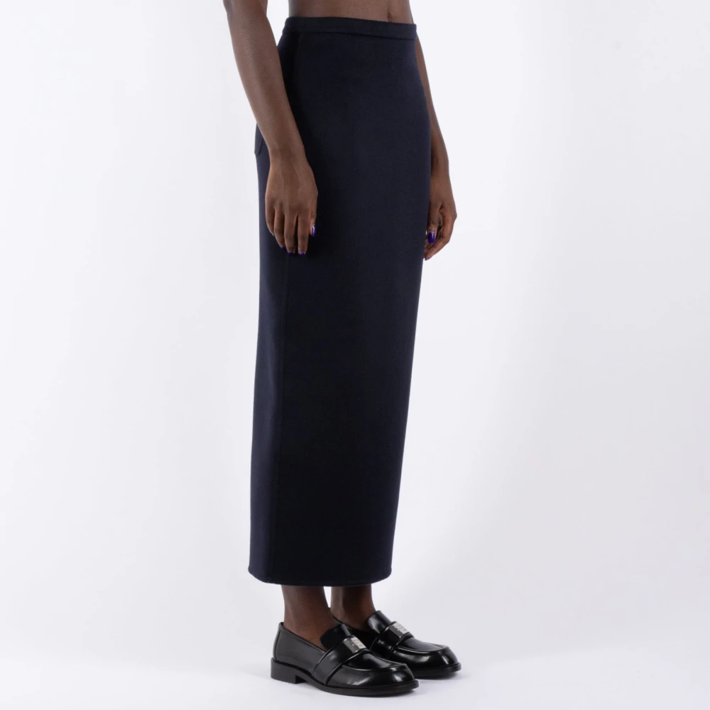 Max Mara Blauwe Kameel Maxi Rok Blue Dames