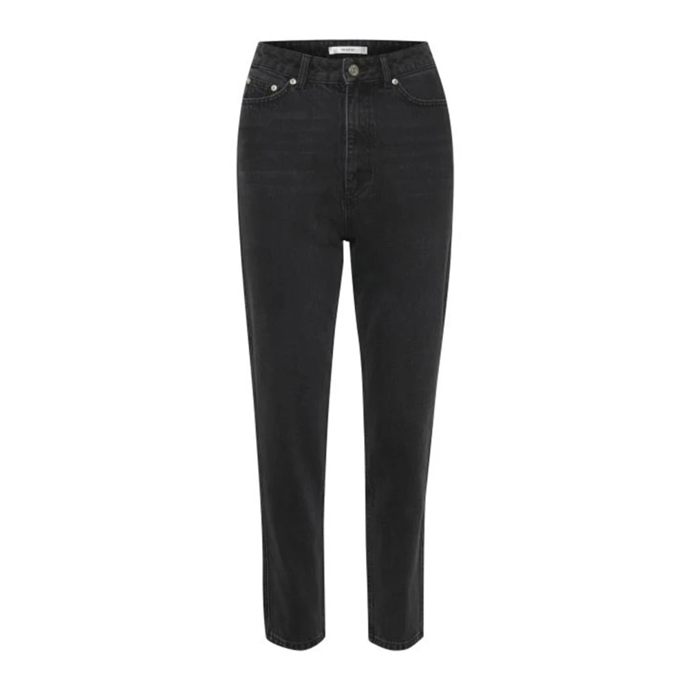 Gestuz Black Loose Fit Jeans, Female, W29, High-Waisted Mom Jeans In Washed