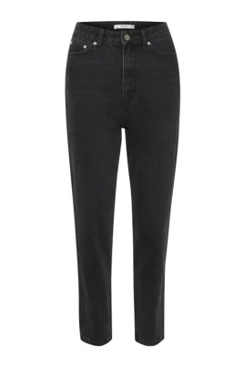 Högmidjade mom jeans i tvättat