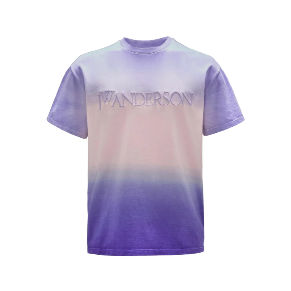 JW Anderson Gradient Geborduurd Lavendel T-shirt Purple Heren