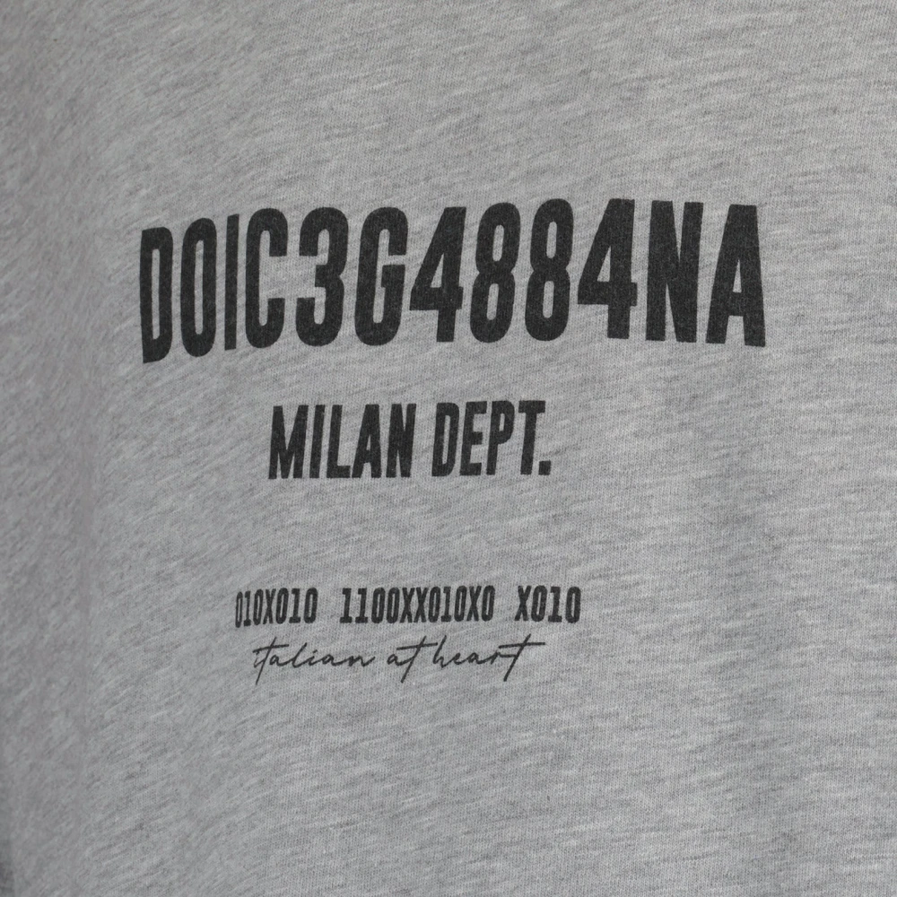 Dolce & Gabbana Logo Print Oversized T-shirt Gray Heren