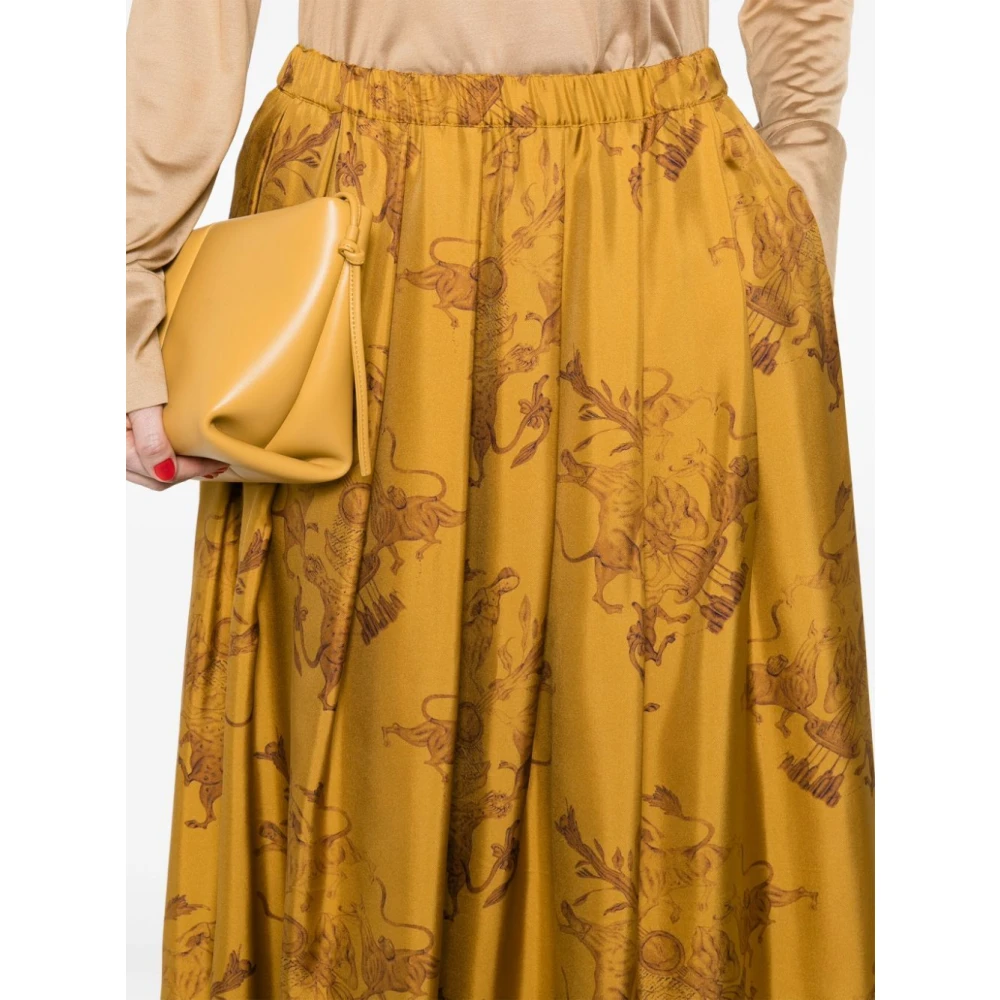 Fabiana Filippi Elegante A-Lijn Rok Yellow Dames