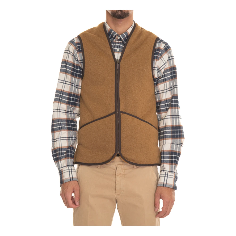 Barbour Bont gevoerde Vest met Ritssluiting Brown Heren