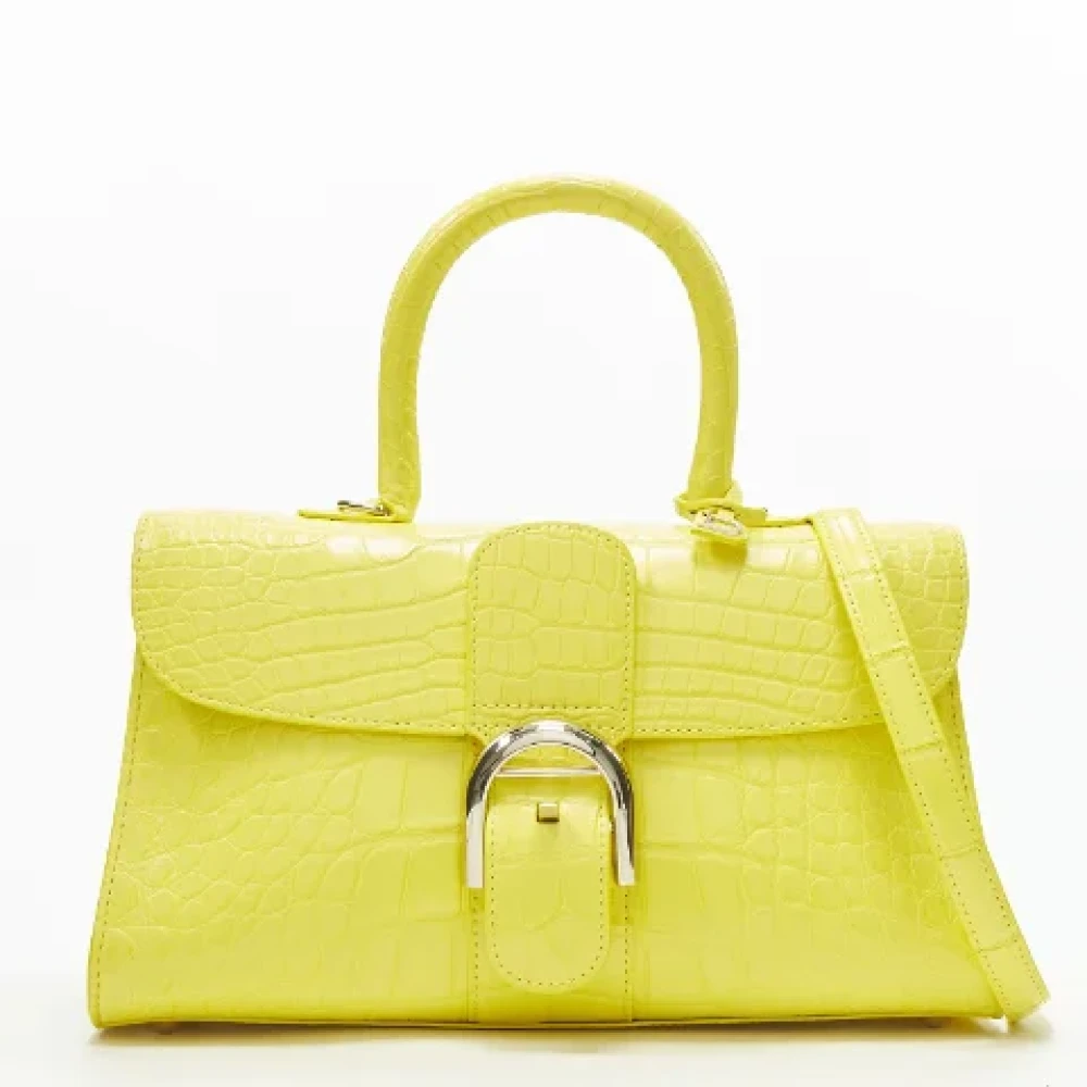 Delvaux Pre-owned Leather handbags Yellow Dames