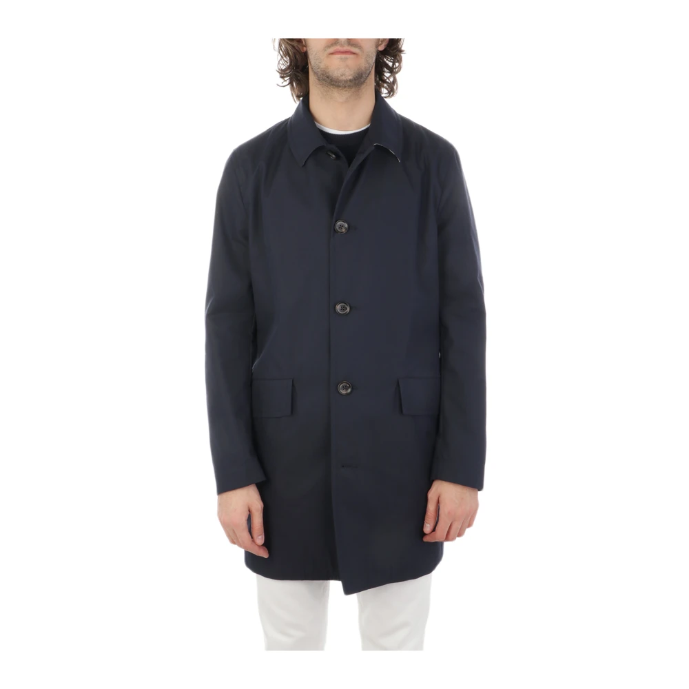 Aquascutum Coats Blue Heren