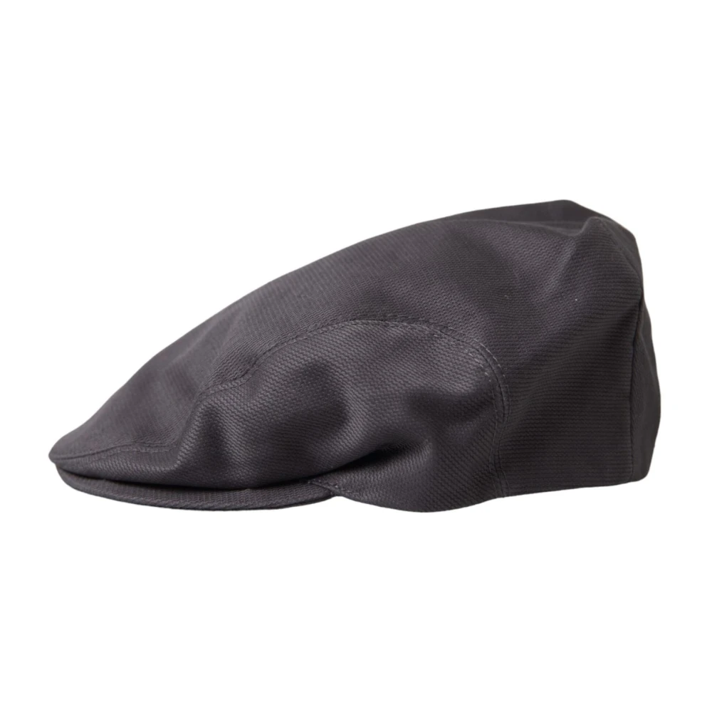 Dolce & Gabbana Grijze Katoenen Newsboy Cap Gray Heren