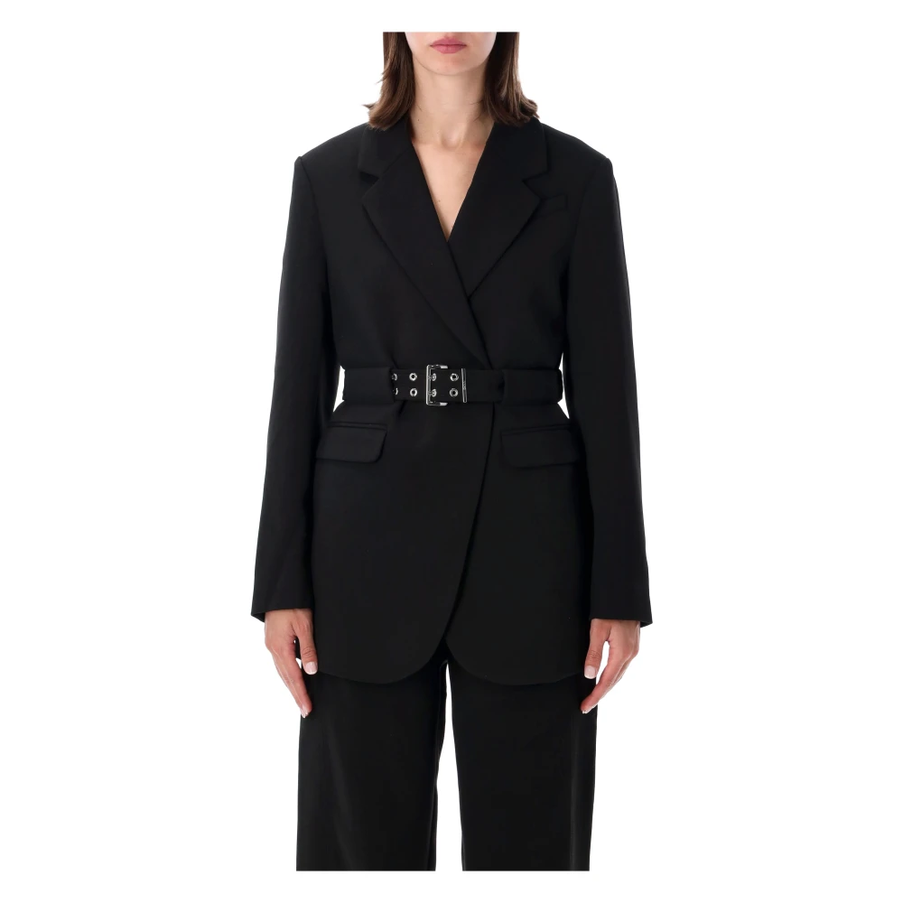 Ganni - Black Bonded Crepe Blazer - Jackets - Damen - Schwarzk - M - Bild 3