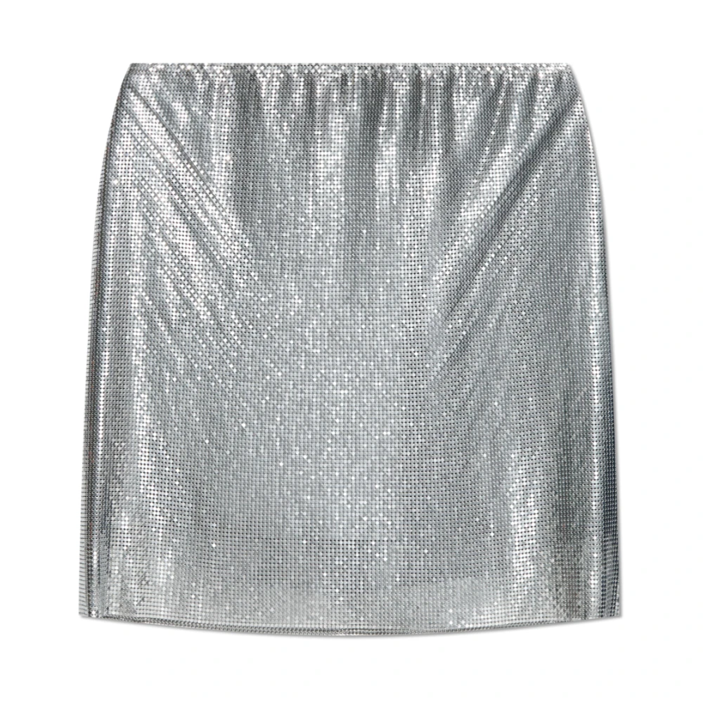 Versace Women's Gray Short Skirts, S, Sequin Skirt