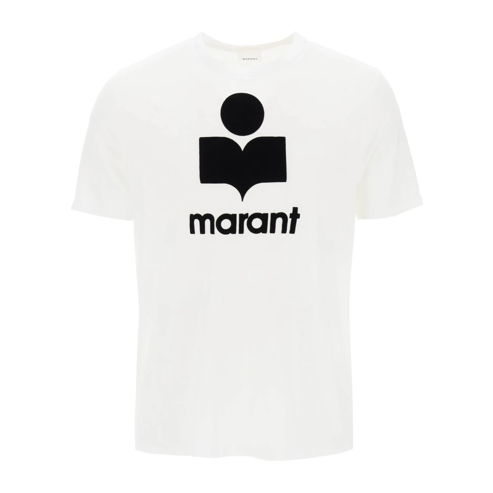Isabel marant T-shirt met flocked logo White Heren