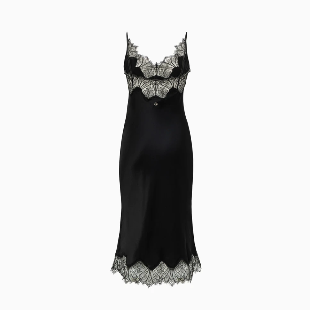 Coperni Siliconen Kantjurk met Glanzend Effect Black Dames