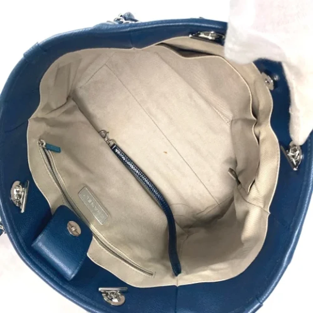 Chanel Vintage Pre-owned Leather chanel-bags Blue Dames