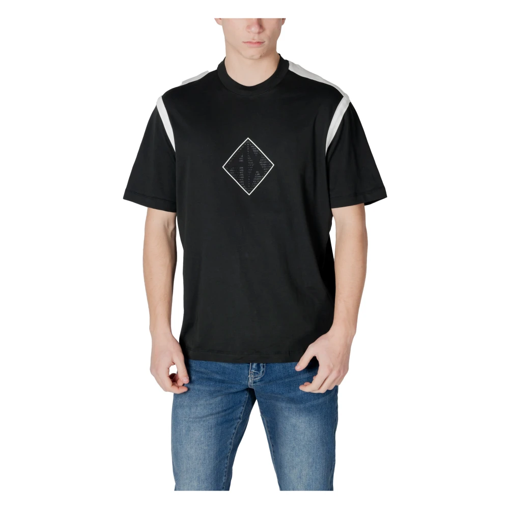 Armani Exchange Zwarte Katoenen T-shirt voor Mannen Black Heren