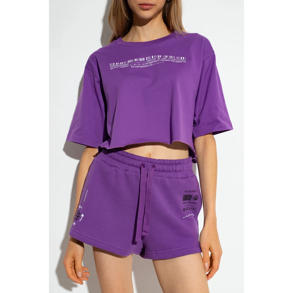 Dolce & Gabbana Bedrukt T-shirt Purple Dames