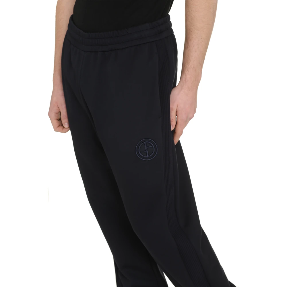 Giorgio Armani Modal Polyamide Broek Blue Heren