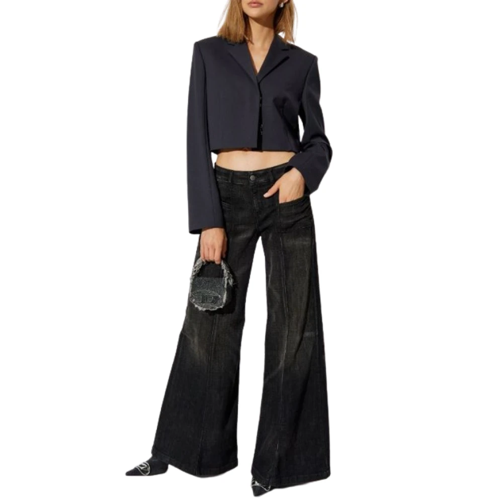Diesel Flared Jeans met Plooi-effect Gray Dames